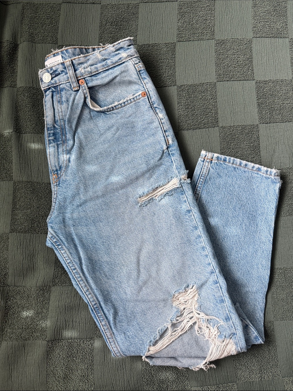 Zara Light Blue Distressed Jeans